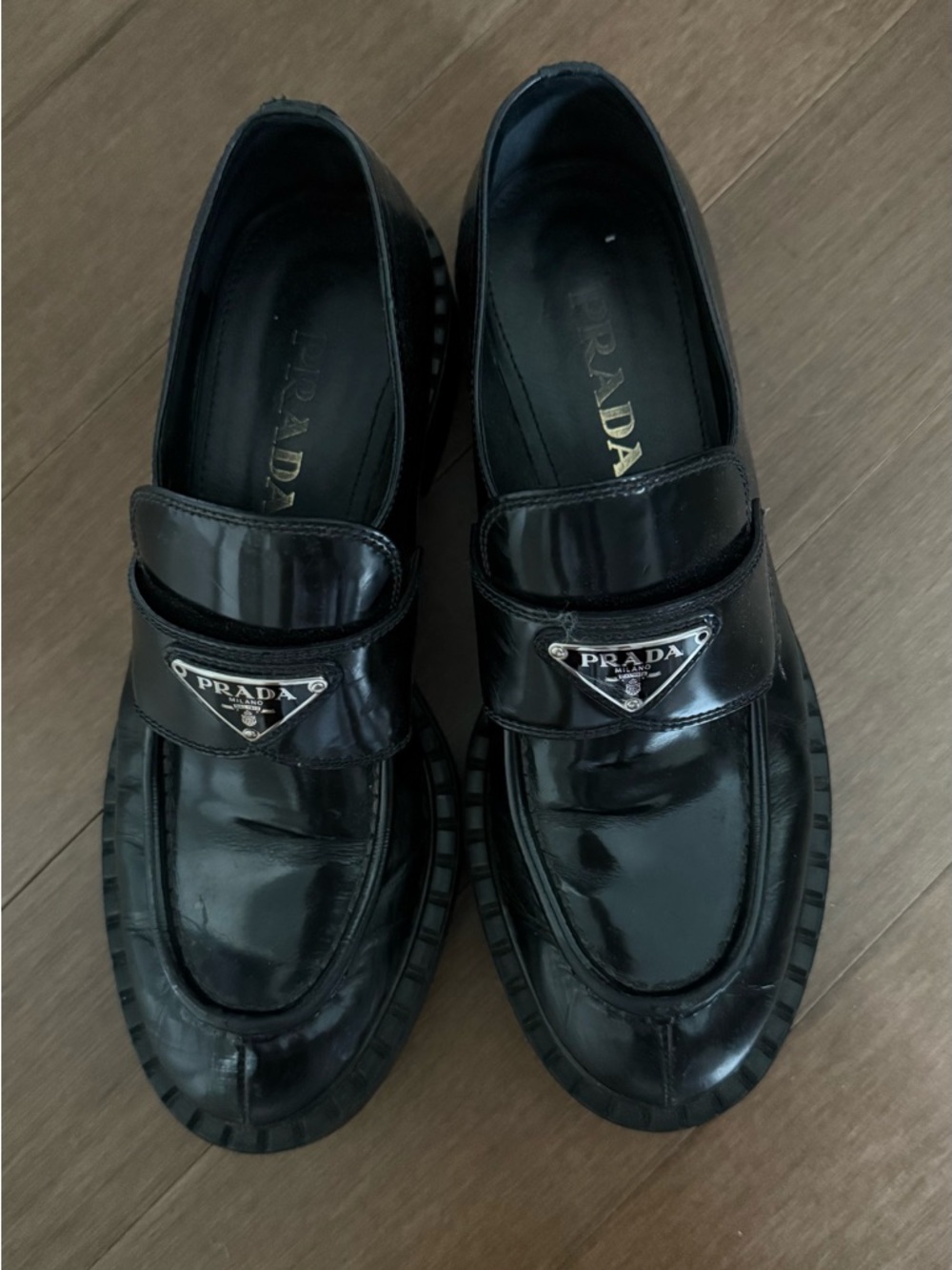 Prada Black Leather Loafers - Picture 6 of 6